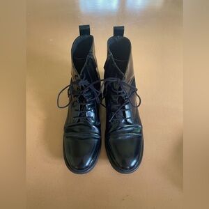 Mirror shine combat boots